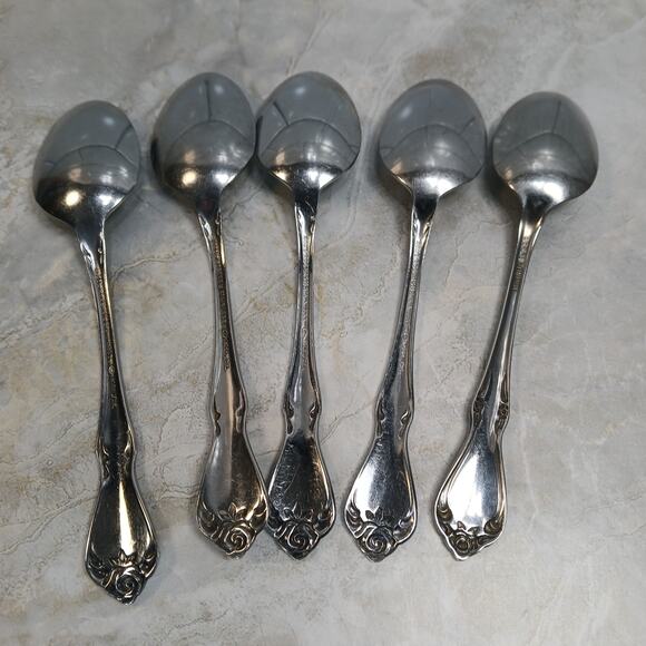 5 Vtg 1881 Rodgers Stainless Oneida Ltd Celebrity Teaspons Flatware Utensils - Picture 3 of 5